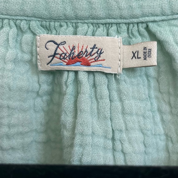 Faherty Lucia Organic Cotton Gauze Top Size XL - Picture 4 of 6
